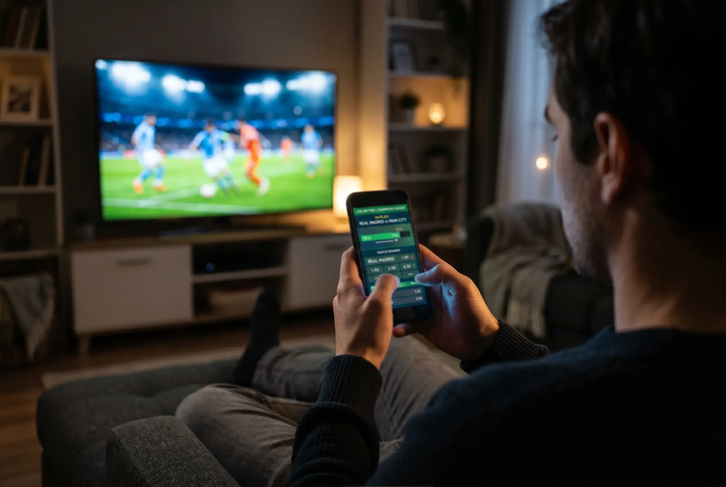 Live wedden op een Champions League wedstrijd via een mobiel scherm
